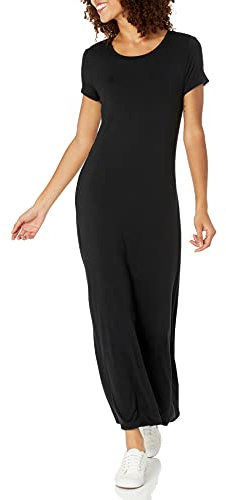 Amazon Essentials Mujer Vestido Largo de Manga Corta, Fluido