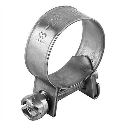 10 Stück Schlauchschellen, Edelstahl 304, Verstellbare Kraftstoffleitungsschellen mit Einer Reichweite von 6 Mm Bis 20 Mm für die Kfz-Installation(18-20Mm),Schlauch- und Kabelschellen