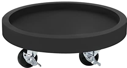 Carrello per piante in vaso con ruote Plant Caddy Heavy Duty Fioriera per interni da esterno Vassoi mobili rotondi per piante con rotelle in metallo con freno ( Color : Black , Size : 50cm/19.68In )
