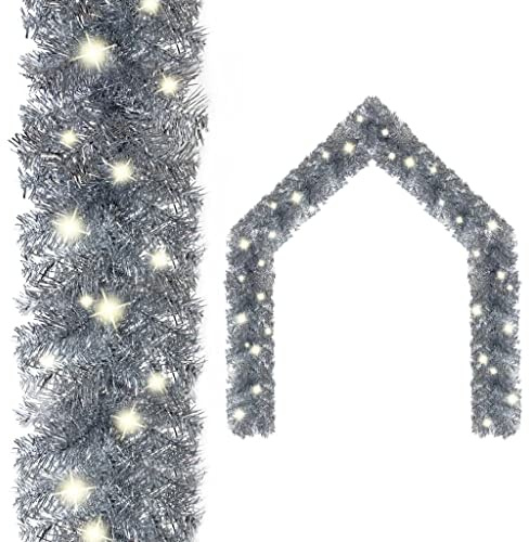 vidaXL Weihnachtsgirlande mit LED 20 m Silbern