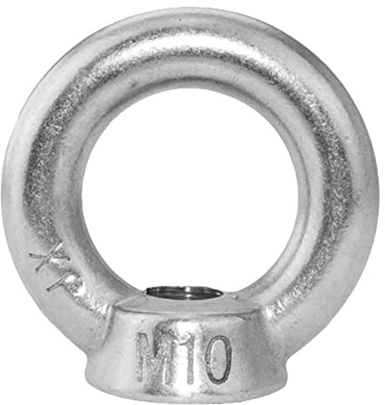 Techtanium Ringmuttern [gegossen & poliert] M6 aus Edelstahl A2 (20 Stück) | Versch. Größen & Verpackungseinheiten verfügbar | Ösenmuttern | Augenmuttern | Ringösen | ähnl. DIN 582