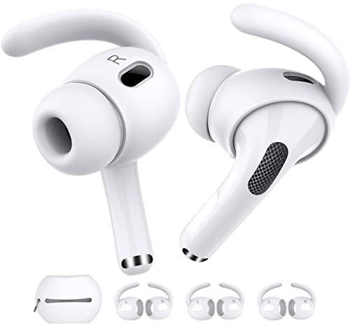 AHASTYLE 3 Paare AirPods Pro 2 Ohrpolster Ohrbügel Silikon Anti-Rutsch Ohrhörer-Abdeckungen【Nicht in den Ladekoffer Passen】 Kompatibel mit Apple AirPods Pro 2. Generation (Weiß)