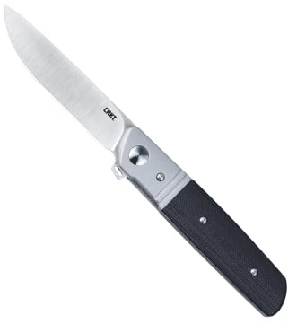 CRKT Bamboozled Everyday Carry Assisted Folding Knife with Liner Lock: D2 Plain Edge Blade, G10 w/Stainless Steel Bolster Handle, Pocket Clip, 5720
