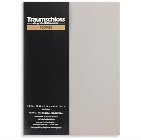 Topper Spannbettlaken Edel-Jersey Mako-Baumwolle Elasthan 4-10 cm Steg | 165g/m², 95% gekämmte Mako Baumwolle, 5% Elasthan