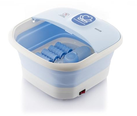 InnovaGoods Idromassaggiatore Plantare Pieghevole - Spa Elettrica, Riscaldamento 50ºC, Generatore di Bolle, Aromaterapia, 10 Rulli Riflessologia, TPE Multicolore
