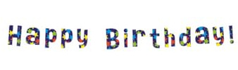 PD-Party 7025013 Fröhlich Design Buchstaben Banner Dekoration | Spezielles Thema | Partei Girlande – Happy Birthday, Mehrfarben, 250cm Länge x 17cm Breite x 0.1cm Höhe