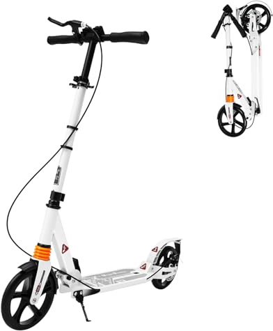Cityroller Scooter, Tretroller Für Erwachsene und Kinder, Kickscooter Faltbar mit Bremse und Federung Höhenverstellbar Roller Kickscooter für Erwachsene und Kinder