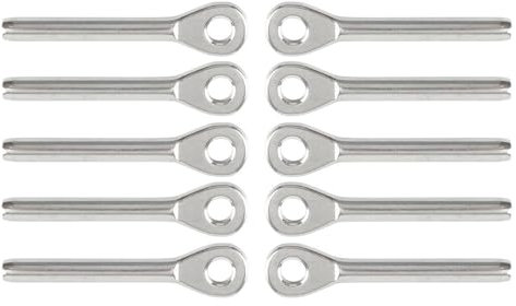 Drahtseilklemme 10 stücke 3mm Gesenk Auge Terminal T316 Edelstahl Draht Seil Fitting for 1/8'' Kabel Geländer Montage Spanner marine Hardware Seilklemme