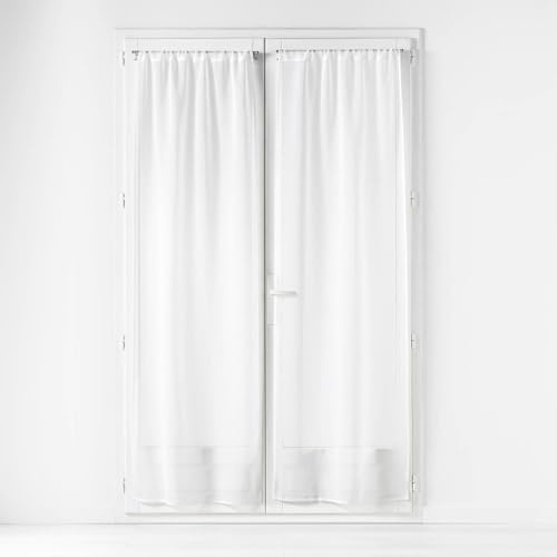 Douceur d'Intérieur Carlin Coppia di Tende a Vetro con Passanti, 2 x 70 x 200 cm, Tessuto Intrecciato, Neutro