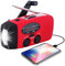 Emergency Hand Crank Radio with LED Flashlight for Camping, 2000 mAh Emergency Radio AM/FM NOAA Portable Weather Radio,USB Mobile Phone Charger (Red)