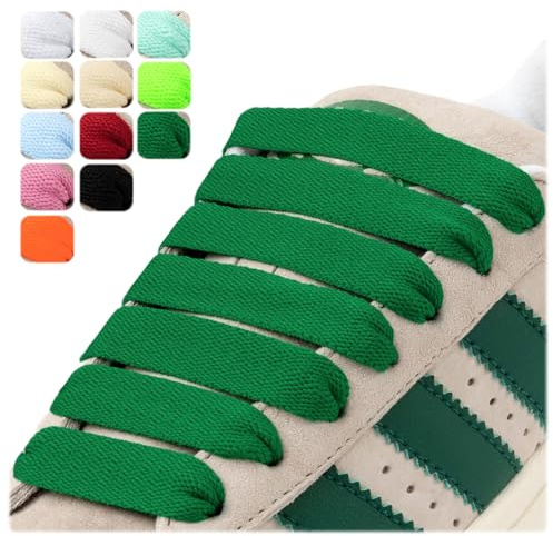 Puzeam 2 par platta skosnören, 15 mm breda, ersättning, slitstarka skosnören för sneakers och sneakers, sportskor