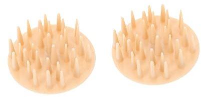 Silikon Kopfhautmassagebürste 2 Stück Gelb für Haarwäsche | Doppelte Ausführung, Sanfte Reinigung von Haar und Kopfhaut, für Badanwendung