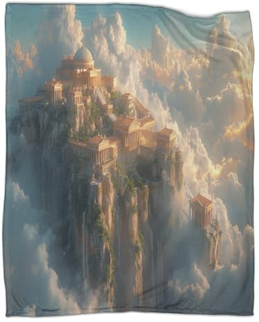 Schönes Gebäude Kuscheldecke 40x50inch(100x130cm),weich & Warm,extra Flauschig Als Sofadecke Landschaft Wohndecke Yogadecke Tagesdecke,Plüsch Sofaüberwurf