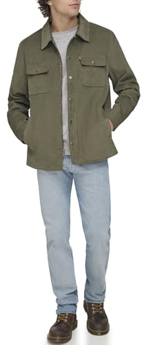 Levi's Herren Cord-hemdjacke Jacke, Green Leaf ungefüllt, L