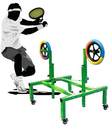 KJZQXYX Verstellbares Tennis-Trainingsgerät für Topspin, rollendes Tennis-Trainer-Werkzeug mit Rädern, hohe Tennis-Trainingshilfe