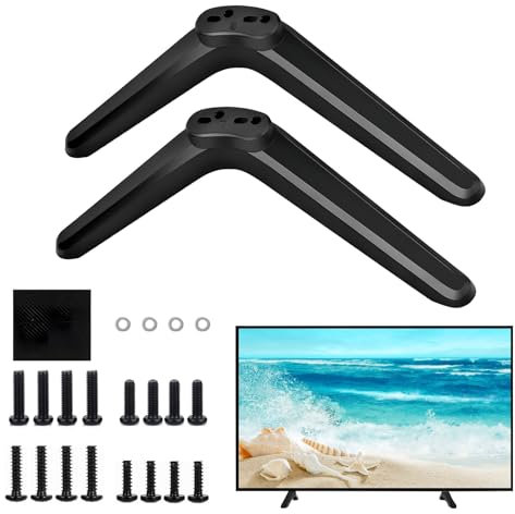 ZHXGO TV Base Pedestal Feet for TCL, Universal Table Top Pedestal TV Feet with Screws, Non-Slip Design, TV Stand Mount Legs, Universal TV Stand Legs Stand Base Replacement for 32 40 49 50 55 inch