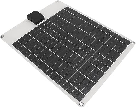 Panneau de Chargeur de Batterie Solaire, Panneau d'énergie Solaire 20W 5V 12V pour Remorque (White)