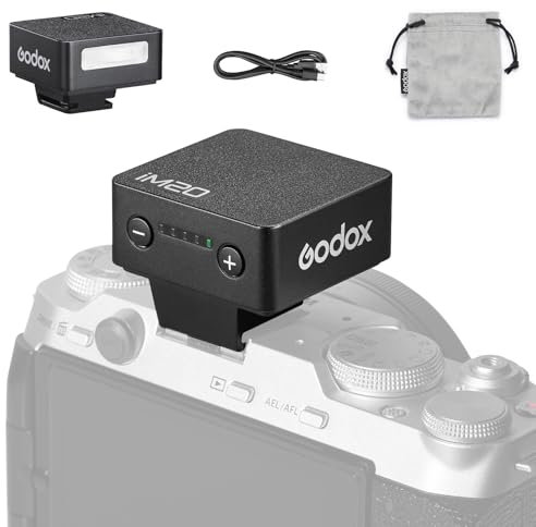 GODOX iM20 Kamera-Blitz Mini Kamerablitz, 5 Stufen Blitzleistung, 6000K±200K 440 Full-Power Flashes Godox im20 Mini Flash für Canon Sony Nikon Fuji Olympus
