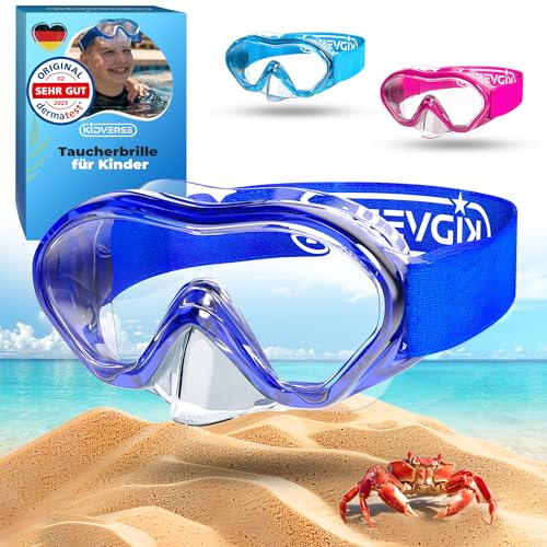 KIDVERSE Masque de plongée avec Protection UV & Anti-buée - étanche & Confortable pour garçon et Fille - qualité certifiée - Lunette de Piscine Enfant