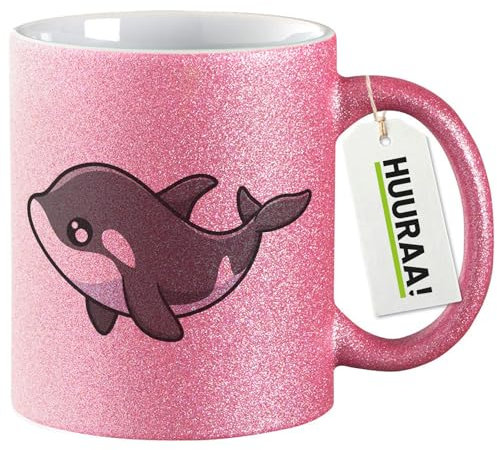 huuraa tazze glitterate Orca Tazza da caffè regalo rosa 330ml Orca souvenir