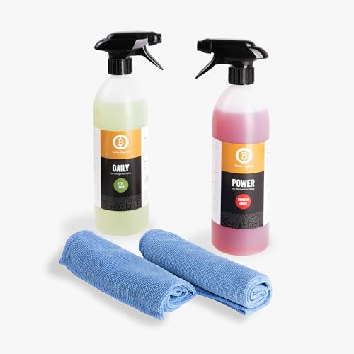 Beefer Reiniger Set – Daily & Power je 750 ml | Inkl. 2 Mikrofasertücher & 2 Sprühaufsätze | Für jeden Verschmutzungsgrad | Speziell für den 800 °C Grillbetrieb