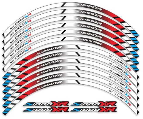 YOUZKA Stickers para B&MW S1000XR, Cubo De Rueda De Motocicleta, Pegatinas De Llanta Reflectantes Impermeables, Calcomanía Decorativa Delantera Y Trasera(Color1)