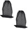 lasuroa 2uds Bolsas Filtro Bomba Agua, 40x30,3cm Malla Bolsa Bomba Estanque con Cordón Ajustable Cubiertas para Estanques para Acuario Jardín Piscina Fuente(Negro)