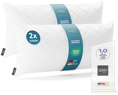 LILENO HOME Set di 2 imbottiture per cuscino 40 x 80 cm - Cuscino interno lavabile a 95°C adatto per persone allergiche - Imbottitura in poliestere per cuscini da divano, poltrona, sedie e poggiatesta
