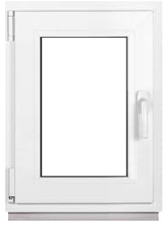 Framex Ventana Pequeña Para Sótano, Interior/Exterior Blanco, 45 x 65 cm (450 x 650 mm), Triple Acristalamiento (32 mm), Giratorio Inclinación DIN Izquierda