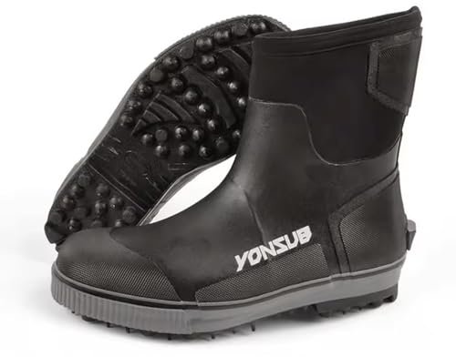 WYYHAA 10,Bottes de pêche en néoprène imperméables avec Semelle cloutée en Acier – Chaussures de Wading Hautes pour Hommes & Femmes, Bottes antidérapantes de randonnée pour pêche au leurre