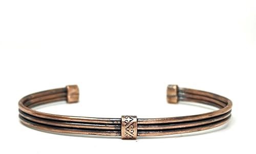 Genérico Pulsera de Cobre Puro, Pulsera para Hombre, Brazalete Ajustable, Joyería para Artritis, Joyería de Cobre, Regalo de Séptimo Aniversario (FLECHA, 18cm - M)