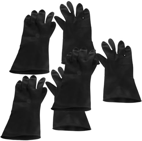 Anneome 3 Paare Waschbare Waschhandschuhe für Haare Schwarz Anti rutsch Wasserdichte Friseur Handschuhe Schutz für Damen Herren Beim Färben und Styling