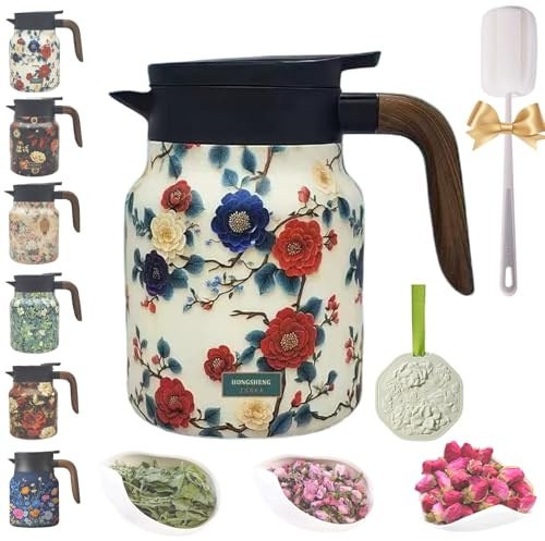 Bloom On Hot Pot Teekanne, 800/1000 Ml Teekanne Alpine BergkräUter Tee Teapot With Strainer Insert, FüR Multitasker, Teeliebhaber Und Durstige Reisende (A,800ML)