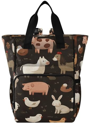 Ttgoth Sac à dos à langer imperméable avec porte-biberons isothermes, sac à dos de voyage multi-poches avec sangles de poussette pour maman et papa
