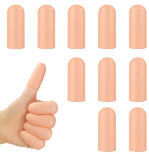 AOOTE Silikonfingerskydd, 10 st Fingerfingerfinger, 2 x 4 cm | Återanvändbar, vattentät och mjuk, skyddar effektivt fingrarna mot narig hud, sår, skärsår och bett