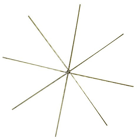 Rayher 2524900 Drahtstern für Perlen, 8 cm ø, Drahtstärke 0,6 mm, SB-Btl 4 Stück, Gold, Silber
