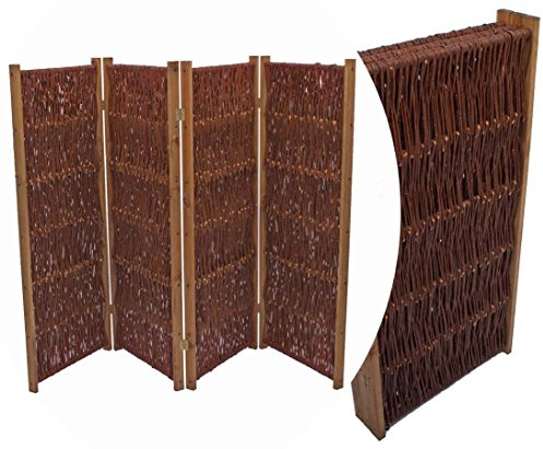 Weiden Paravent, paravent höjd 120 cm x bredd 180 cm, 3 delar – rumsavdelare mobil insynsskydd