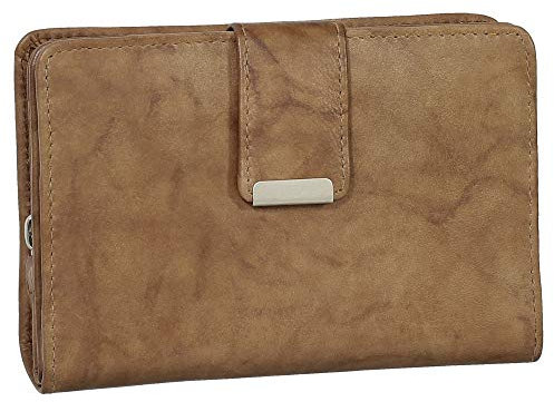 Ledershop24 RFID Damen Leder Geldbörse Portemonnaie Geldbeutel - Geschenkset + exklusiven Schlüsselanhänger - Farbe Natur
