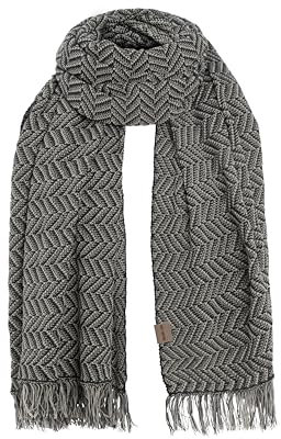 Knit Factory - Soleil Halsduk - Ecru/Anthracite - 200x90 cm