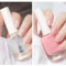 Nail Polish Set, Light Pink Nail Varnish With 2-IN-1 Top Coat & Base Coat, Water-Based Quick Dry Pink & Clear Nail Gel, Peel off Nail Polish Set for DIY Nail Art, No Need Cure