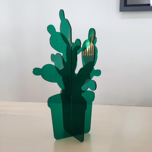 DEDALO FIKOS Soprammobile Elemento Decorativo a Forma di Fico d'India in Acrilico Colorato trasparente 30 cm - Oggettistica Salotto Ufficio Soggiorno, Design moderno minimalista