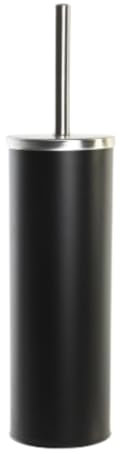 SOLTY – Escobilla de Baño Negra con Soporte Cerrado | Escobillero WC Negro Mate en Acero Inoxidable Anticorrosión | Cepillo Higiénico con Cubeta Interior