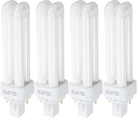 Alipis 4pcs Fluorescent Light Bulbs, 13w 2u Plug in Tube Light, White Bright Lighting, Long Lifespan for Home and Office