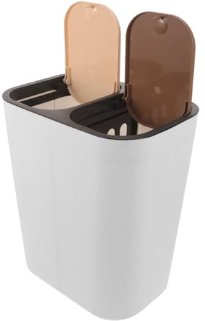 TOPPERFUN Cubo de Basura de Cocina Doble Compartimento de Plástico