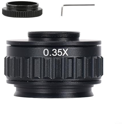 Obiettivo adattatore per montaggio a C da 38 mm per fotocamera da microscopio compatibile con microscopi serie stereo che supportano dimensioni del sensore da 2/3 a 1 pollice per espansione del campo