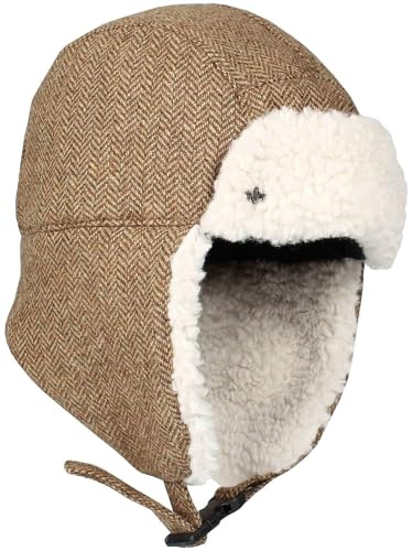 Loevenich Helvika Pilotmössa Damer/Herrar - ushanka trapper mössa med foder höst-vinter Vinter - One Size beige
