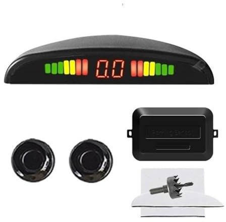 Macchina Sensori Di Parcheggio Kit Sensore Parcheggio Radar Retromarcia Posteriore Per Auto Schermo 22 Mm Indicatore Avviso Acustico 8 Colori 2/4(Black 2 Sensors)