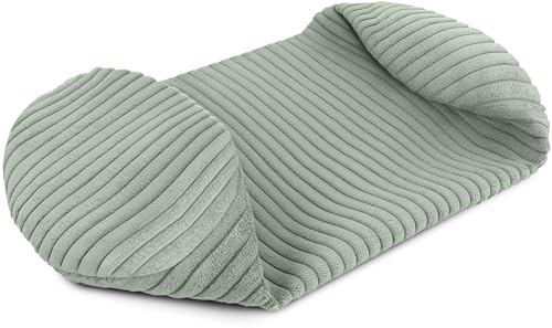Amilian Kissenrollenbezug 15x40 cm - Ersatzbezug für Nackenrolle und Kissenrolle – Rundkissen Bezug mit verdecktem Reißverschluss - weicher, waschbarer Bezug - Blattpoesie