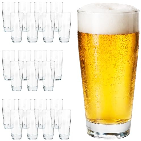 MamboCat 24er Set Willibecher 0,2 L geeicht I Biergläser aus klarem Glas mit Eichstrich I Trinkgläser für Bier, Wasser, Cocktails & Softgetränke ideal für Gastro, Bars & Restaurants
