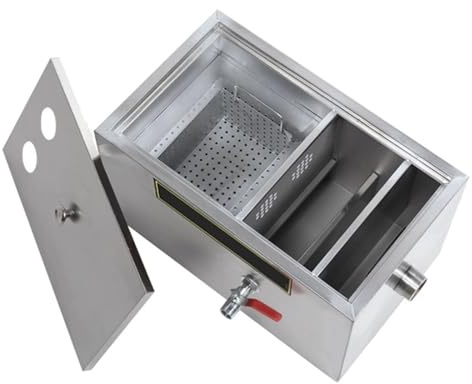 Fettavskiljare, fettavskiljare för kökshandfat, fettavskiljare under diskbänken, små fettavskiljare, avskiljare, för matvagnsmatsalens köksavloppsvatten (storleksnamn 60 cm/24 tum)